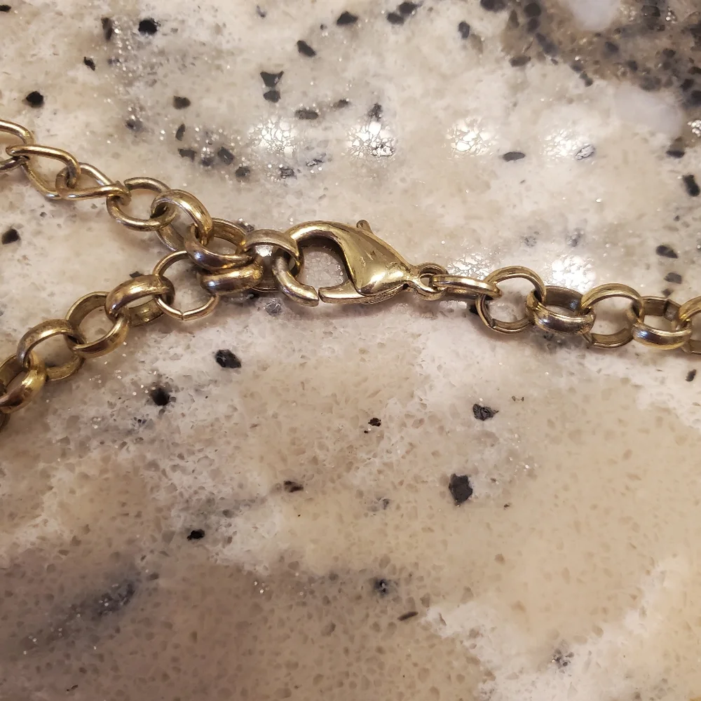 Francesca's Coral Statement Choker Necklace Goldtone w/chain extender
